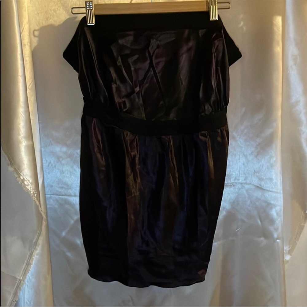 Lane Bryant Black & Purple Satin Strapless Top Plus Size 18/20 - Picture 6 of 8